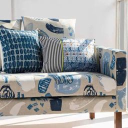 Patch Of Blue Pure Cotton Blue Cushion Cover - 14 X 20 Inches-17