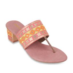 Mochi Women's Rose Gold T-Strap Sandals-image-61