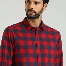 Indian Terrain Red Regular Fit Checks Shirt-picture-28