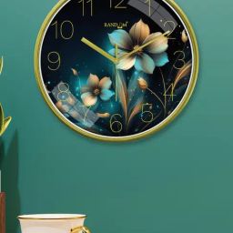 Random Black & Green Printed Traditional Round Shaped Wall Clock-picture-35