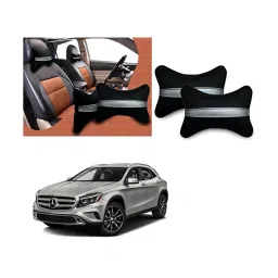 Auto Pearl Black Silver Strip Car Neck Cushion/Neck Pillow Compatible with Mercedes Benz GL Class-15