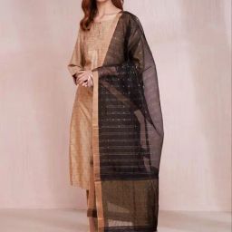 Fabindia Black Woven Pattern Dupatta-picture-9