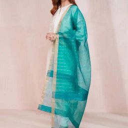 Fabindia Blue Woven Pattern Dupatta-picture-7