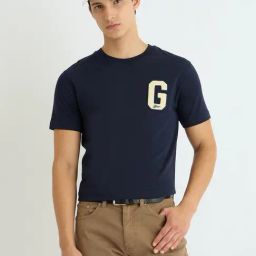 GANT Blue Regular Fit Solid T-Shirt-picture-26