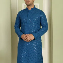 LEMONX Men Embellished Festive Straight Kurta-picture-48