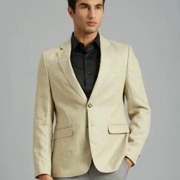 Reid & Taylor Beige Comfort fit Solid Blazer-image-99