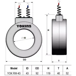 Yokins Current Transformer 200/5A Range For Ammeter, RW43-200A.5-10VA-1.0 image 3