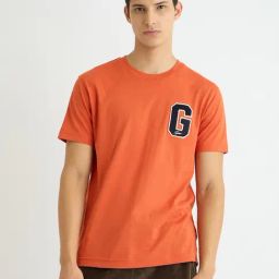 GANT Orange Regular Fit Solid T-Shirt-picture-15