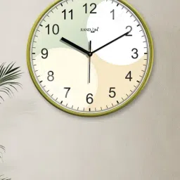 Random Beige & Green Printed Traditional Round Shaped Wall Clock-image-43