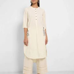 Rangmanch by Pantaloons Bleached Sand Kurtas-picture-18