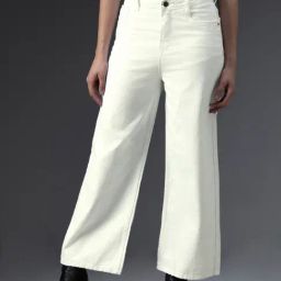 High Star White Cotton Boyfriend Fit High Rise Jeans-image-24