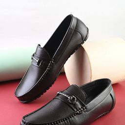 Provogue Men Textured Horsebit Loafers-image-89