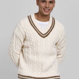 AMERICAN EAGLE OUTFITTERS Men Cable Knit Self Design Pullover-picture-18