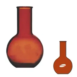 Omsons Germany 250 ml Amber Flat Bottom Boiling Flask 151/5 (Pack of 10 Pcs) image 2