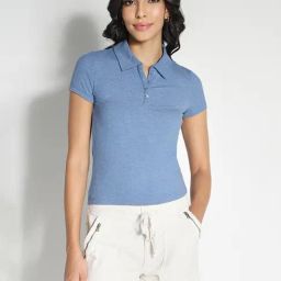 American Eagle Outfitters Blue Slim Fit Polo T-Shirt-image-42