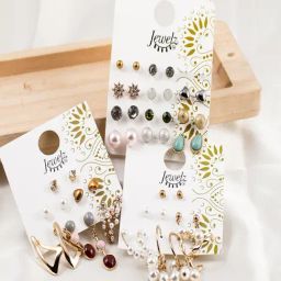 Jewelz Fashion Silver Hoop Earring Set Pack of 24-13