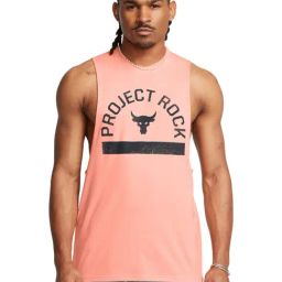 Under Armour Orange Regular Fit Printed Tank Tee-image-99