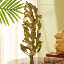 Pure Home and Living Gold Metal Leaf on Marble Base-36
