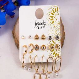 Jewelz Stylish 9 Pack of Earrings for Girls & Women-44
