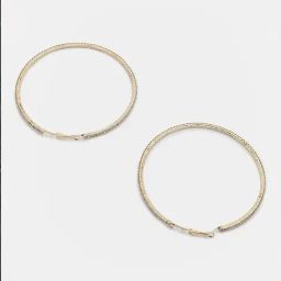 Sohi Gold Plated American Diamond Hoop Earrings-image-10