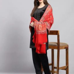Monte Carlo Red Floral Print Shawl-picture-35