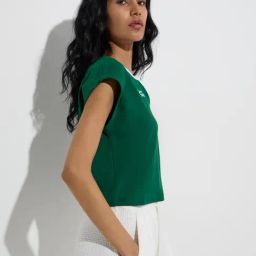 Studiofit by Westside Green Text Design Cotton-Blend T-Shirt-image-26