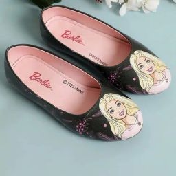 Kidsville Black & Pink Barbie Printed Flat Ballets-picture-26