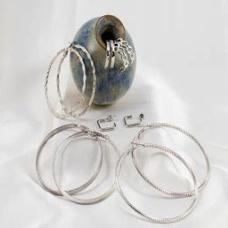 Jewelz Fashion Silver Hoop Earring Set for Women Pack of 6-15