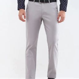 Allen Solly Grey Cotton Slim Fit Trousers-picture-35