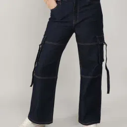 Campus Sutra Blue Regular Fit Cargo Jeans-picture-41