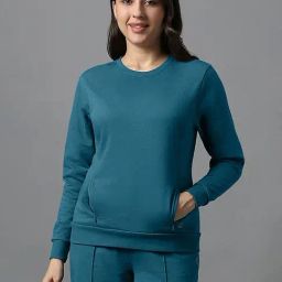 Amante Blue Cotton Sports Sweatshirt-picture-19