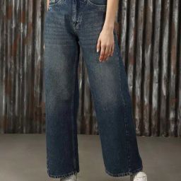 High Star Blue Cotton High Rise Jeans-image-12