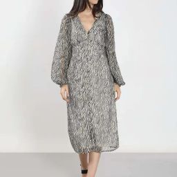 Vero Moda Black Fit And Flare Animal Printed Dress-image-74