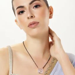 Abdesigns Rose-Gold Tone Pearl American Diamond-Studded & Beaded Mangalsutras-image-81