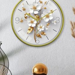 Random Green & Silver Printed Traditional Round Shaped Wall Clock-picture-34