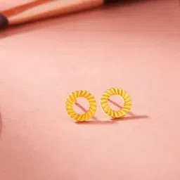 P.N.Gadgil Jewellers 18K Lustre Circle Stud Gold Earring for Kids-picture-28