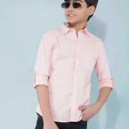 Crimsoune Club Boys Light Pink Printed Full Sleeves Shirt-picture-6