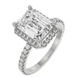 Emori 14k White Gold & Diamond Emerald Symphony Ring-image-59