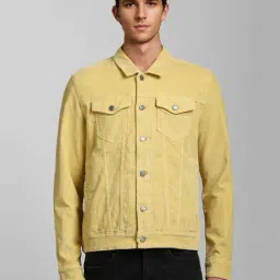 Louis Philippe Yellow Cotton Slim Fit Denim Jacket-picture-28