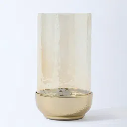 Westside Home Gold Textured Hurricane Pillar Candle Holder-picture-15
