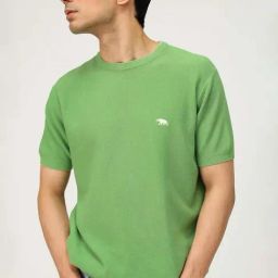 ANDAMEN Green Regular Fit Textured Crew T-Shirt-picture-45
