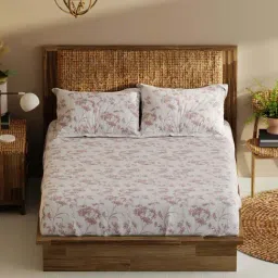 Bianca Monkler Pink 210 TC Cotton King Bedsheet with 2 Pillow Covers-image-35