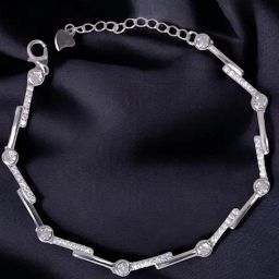 Taraash 925 Sterling Silver CZ Link Bracelet for Women-47