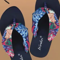 Hirolas Women's Blue Wedge Flip Flops-picture-5