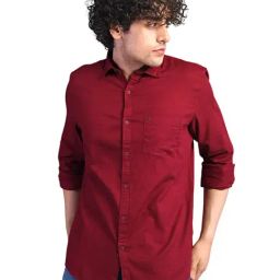 Turtle Red Cotton Slim Fit Shirt-image-2