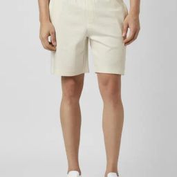 Van Heusen Beige Cotton Slim Fit Shorts-image-35