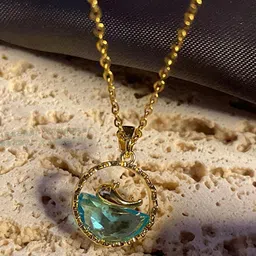 Just Lil Things Artificial Stones Studded Circular Pendants With Chains-0