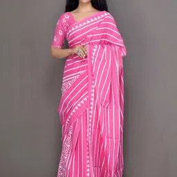 Lovwear Women Pink Sarees-picture-1