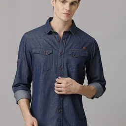TEMPLE OF DENIM Men Slim Fit Opaque Casual Shirt-image-62