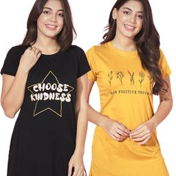 TRENDY WORLD Adults-Women Black Tshirts-image-55
